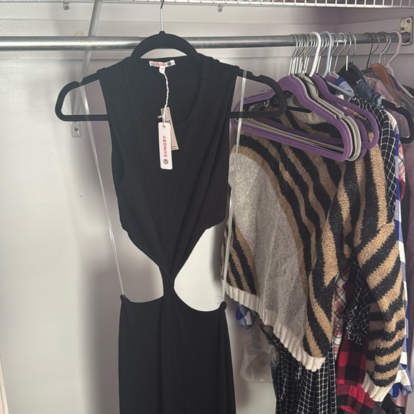 Sundry Cut Out Black Dress - Picture 4 of 5